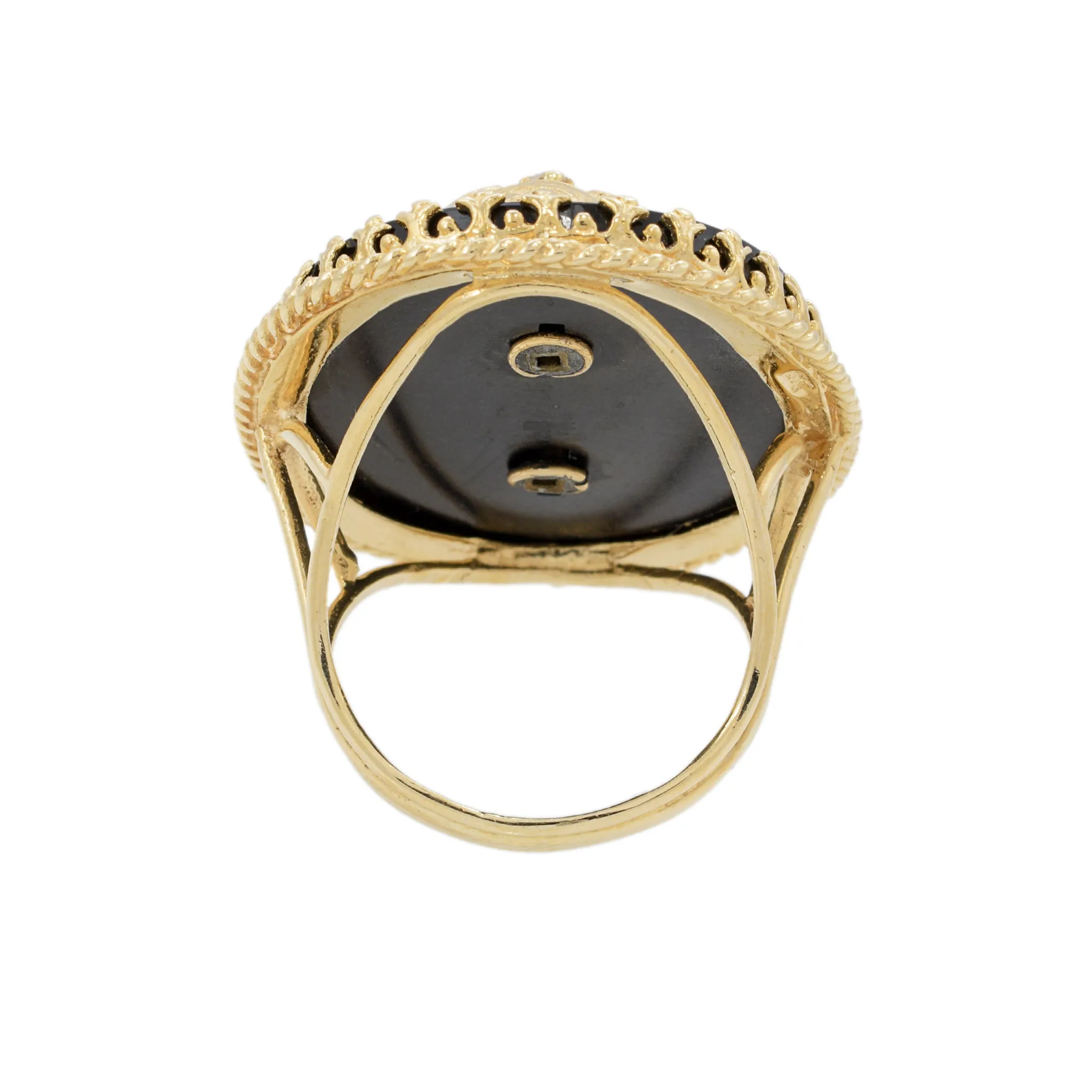14KT Yellow Gold Retro Oval Versace-Style Ring