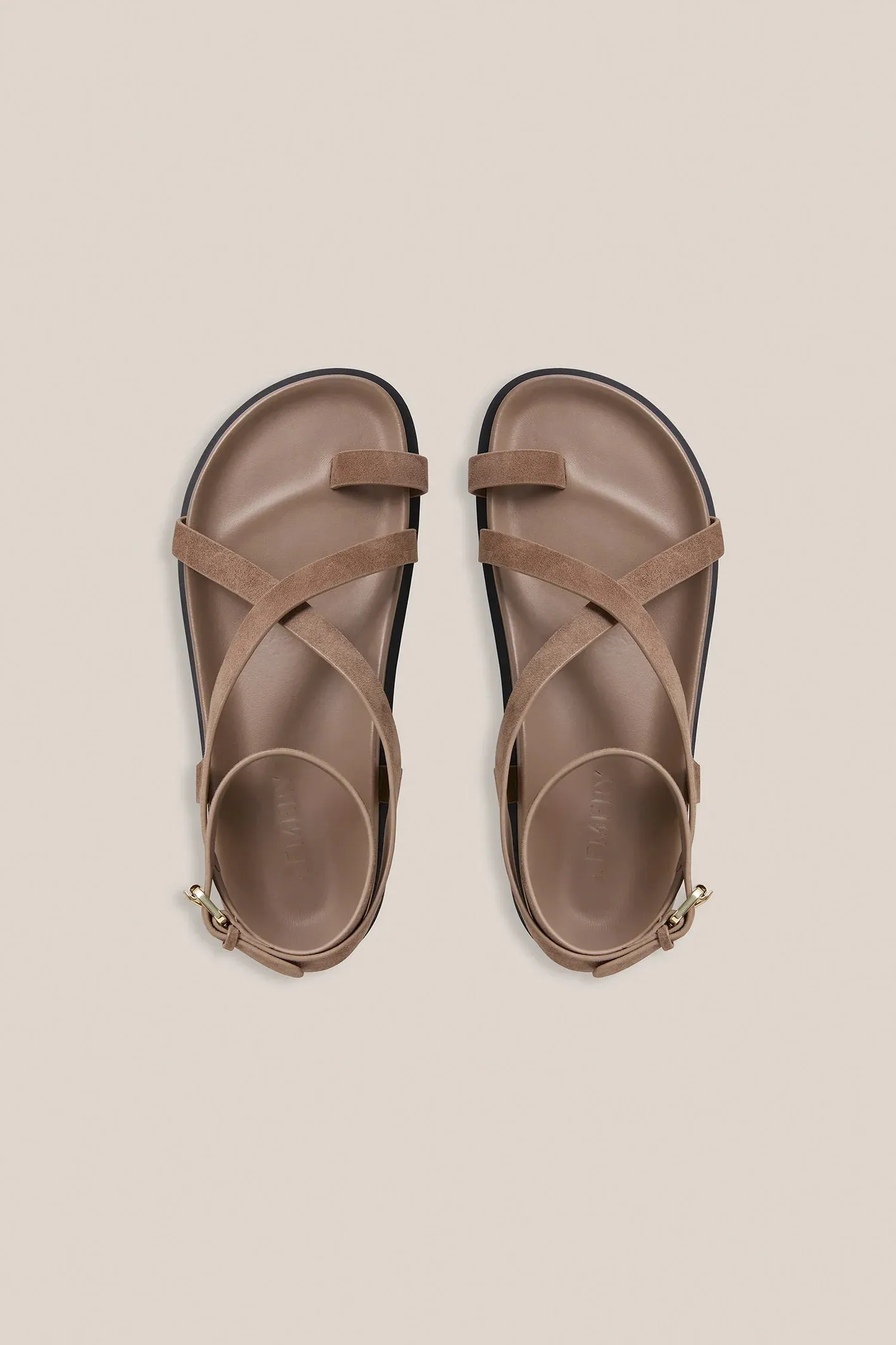 A Emery Jalen Slim Sandal in Caribou Suede