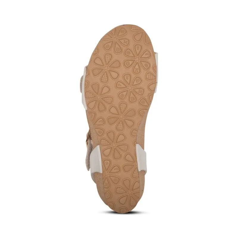 Aetrex Women's Lexa Wedge Sandals- Ivory