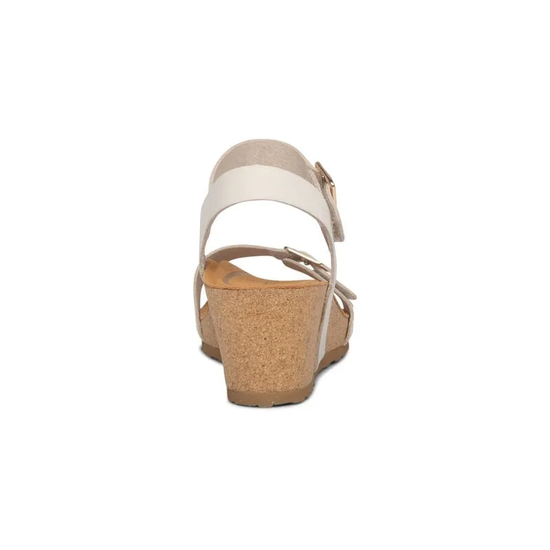 Aetrex Women's Lexa Wedge Sandals- Ivory