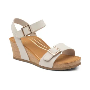 Aetrex Women's Lexa Wedge Sandals- Ivory