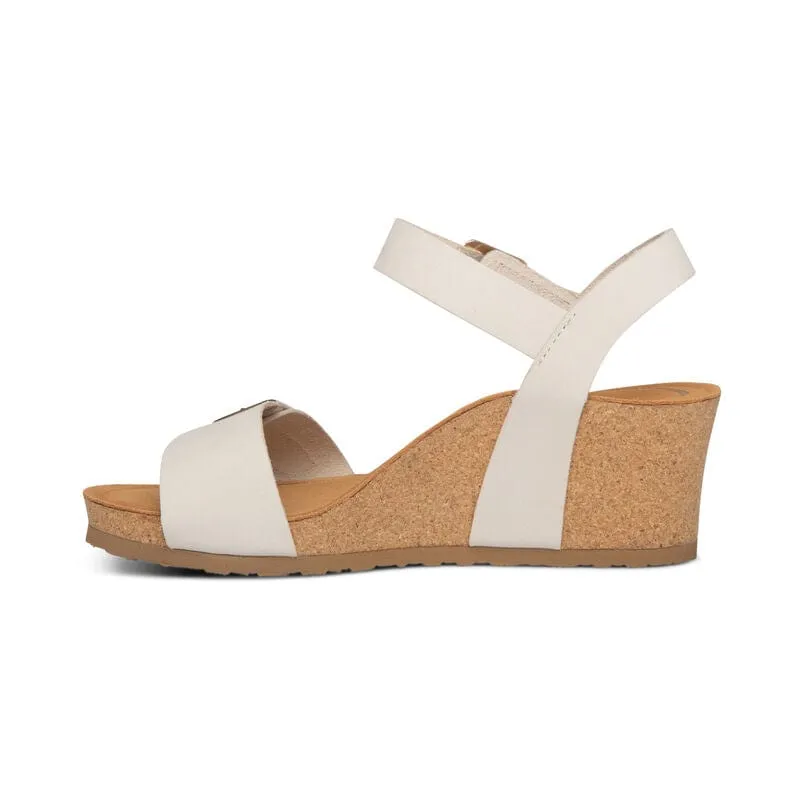 Aetrex Women's Lexa Wedge Sandals- Ivory
