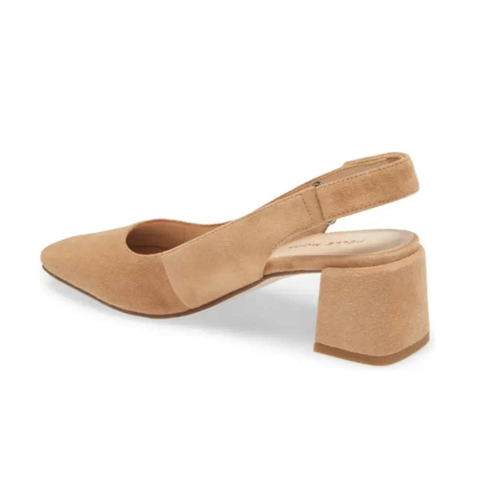 Alek Latte Suede Pelle Moda Slingback Pumps