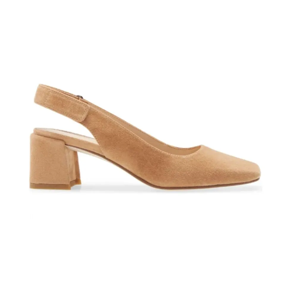 Alek Latte Suede Pelle Moda Slingback Pumps