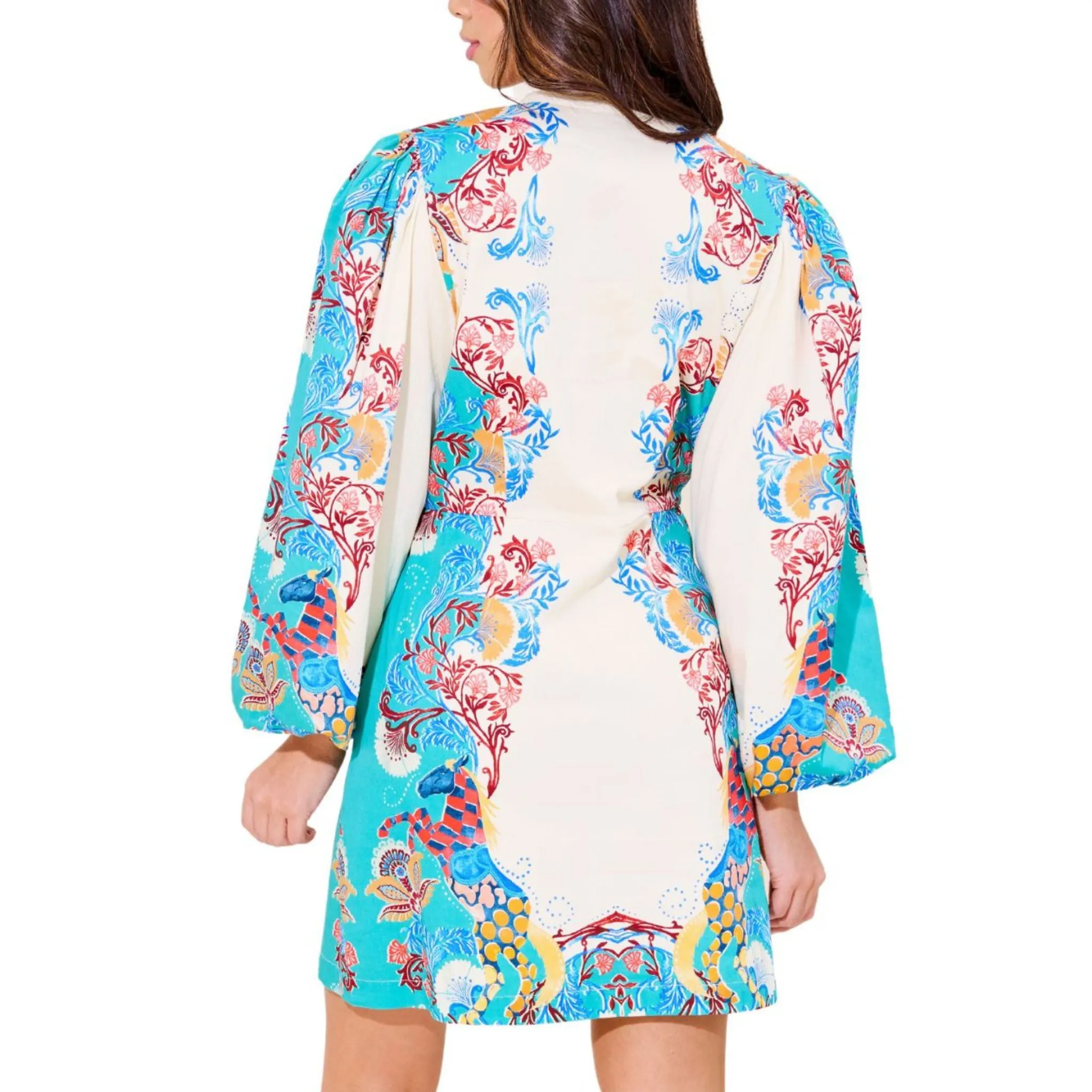 Athena Draped Sleeve Knee-Length Dress
