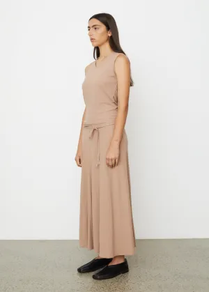 Belted Crepe Sleeveless Dress