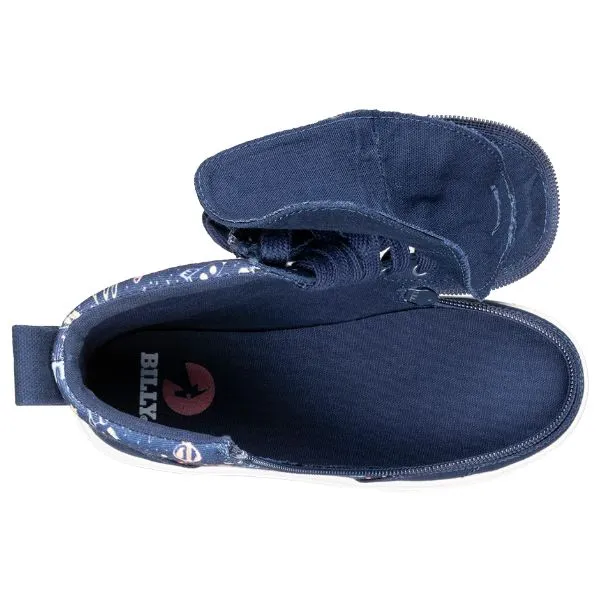Billy Navy Space Classic Lace High Adaptive Shoes (Easy On/Off)