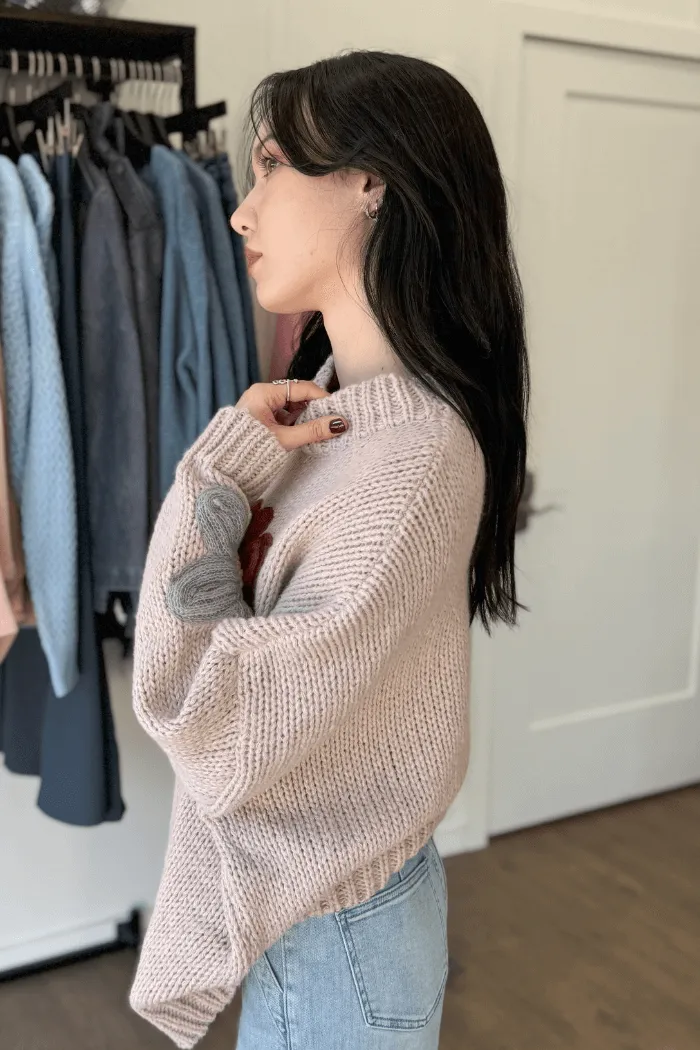 Chunky Floral Sweater