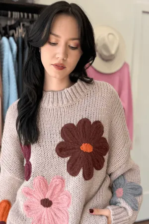 Chunky Floral Sweater