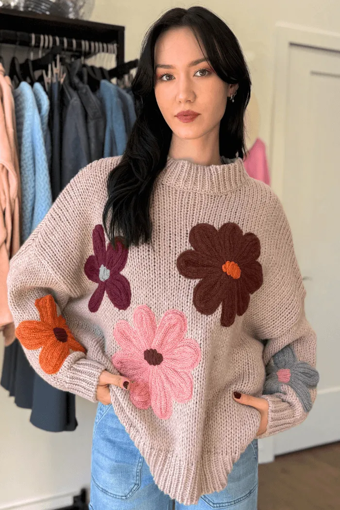 Chunky Floral Sweater