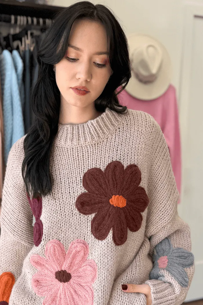Chunky Floral Sweater