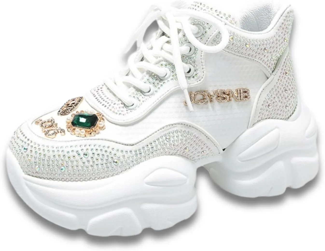 Chunky Sneakers for Women Fashion Sparkling Rave Platform Thick Sole Dad Shoes