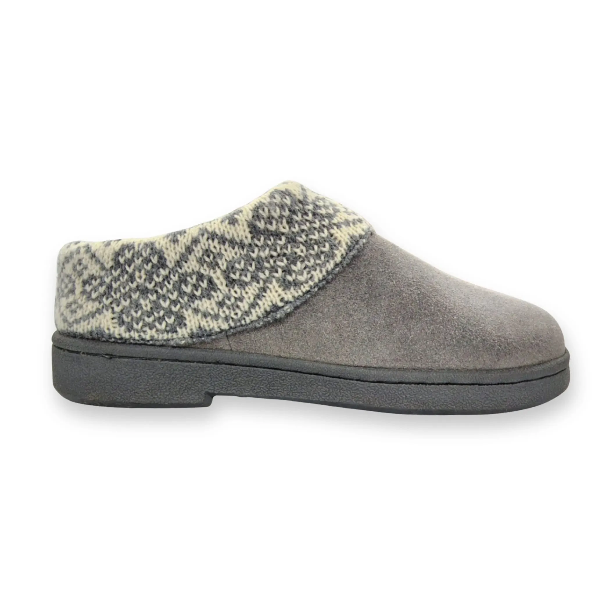Clarks Women's Knitted Sweater Collar Suede Slippers - Faux Fur Linning Indoor/Outdoor TPR Outsoles & Cushioned Footbed