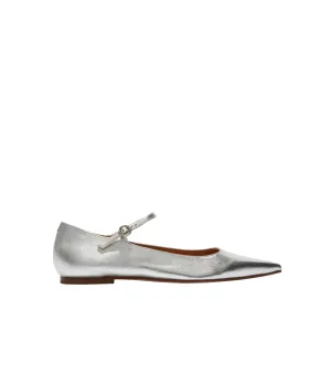 Cleo Nappa Flat in Silver