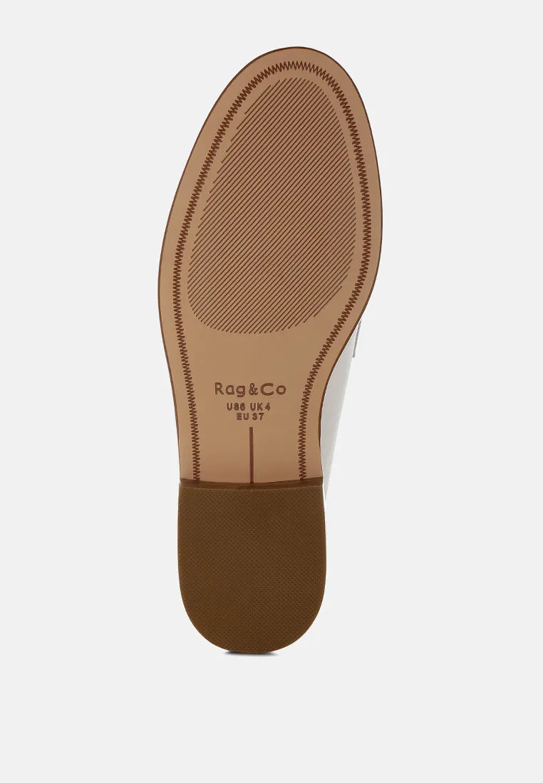 Clotilda Perforated Low Heel Loafers