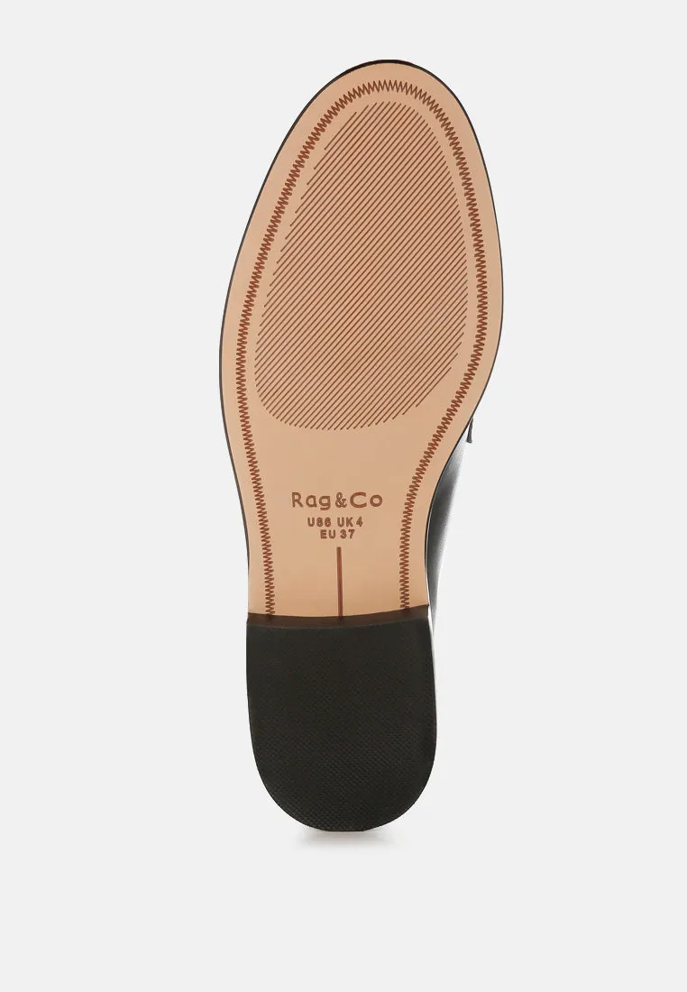 Clotilda Perforated Low Heel Loafers