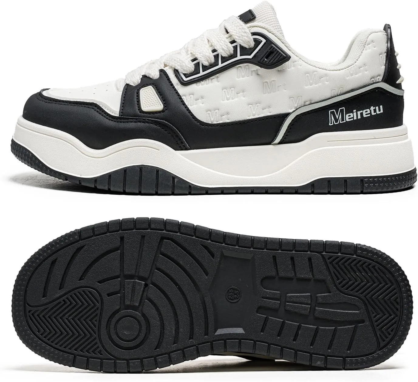 Exusiai Mens Fashion Streetwear Shoes Casual Non Slip Lace-Up Walking Chunky Sneakers Outdoor White Comfortable Breathable Dad Shoes