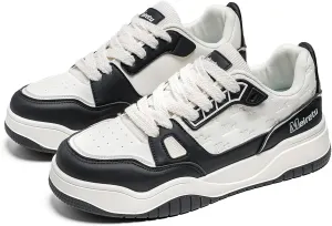 Exusiai Mens Fashion Streetwear Shoes Casual Non Slip Lace-Up Walking Chunky Sneakers Outdoor White Comfortable Breathable Dad Shoes