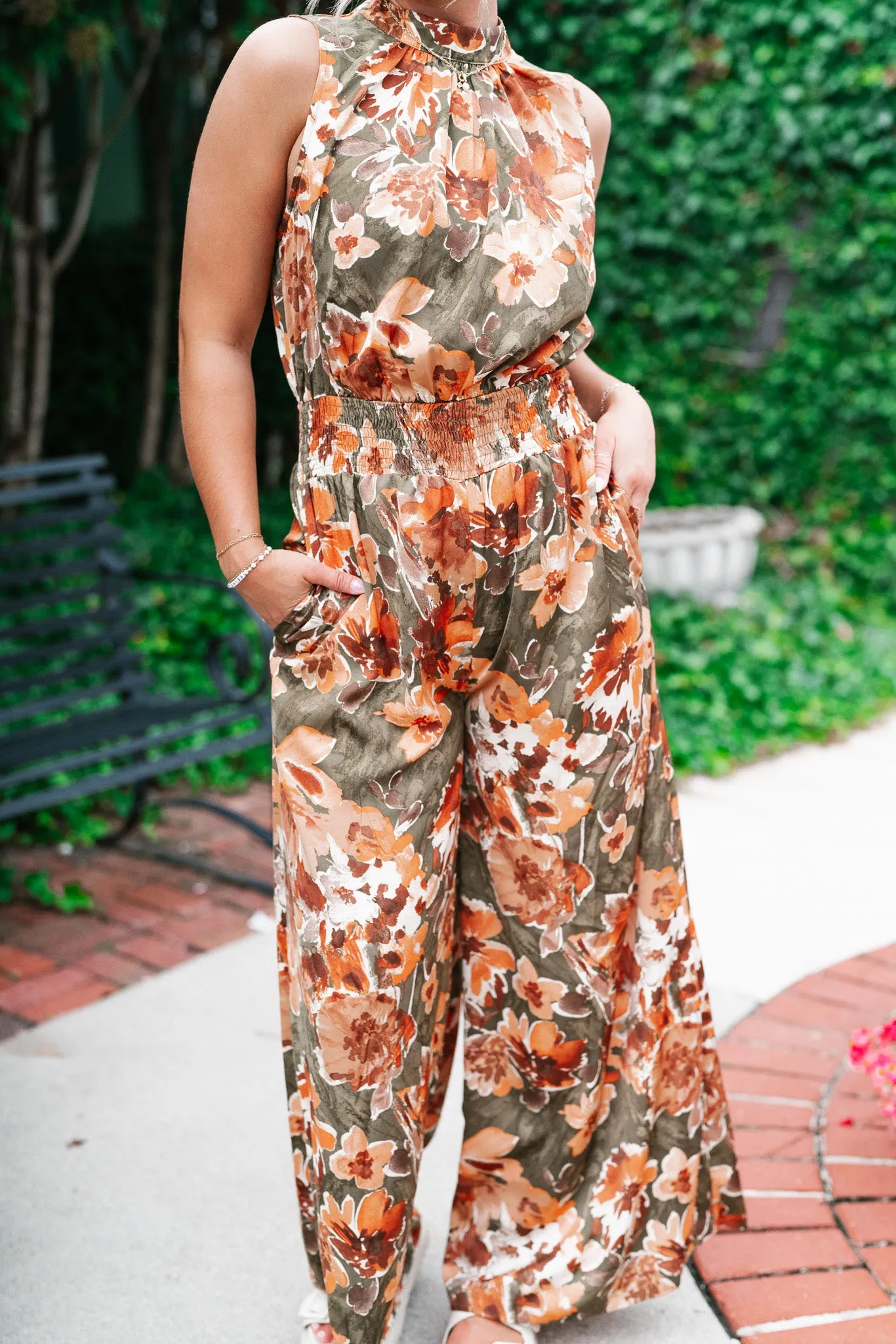Fall Sunrise Mock Neck Jumpsuit