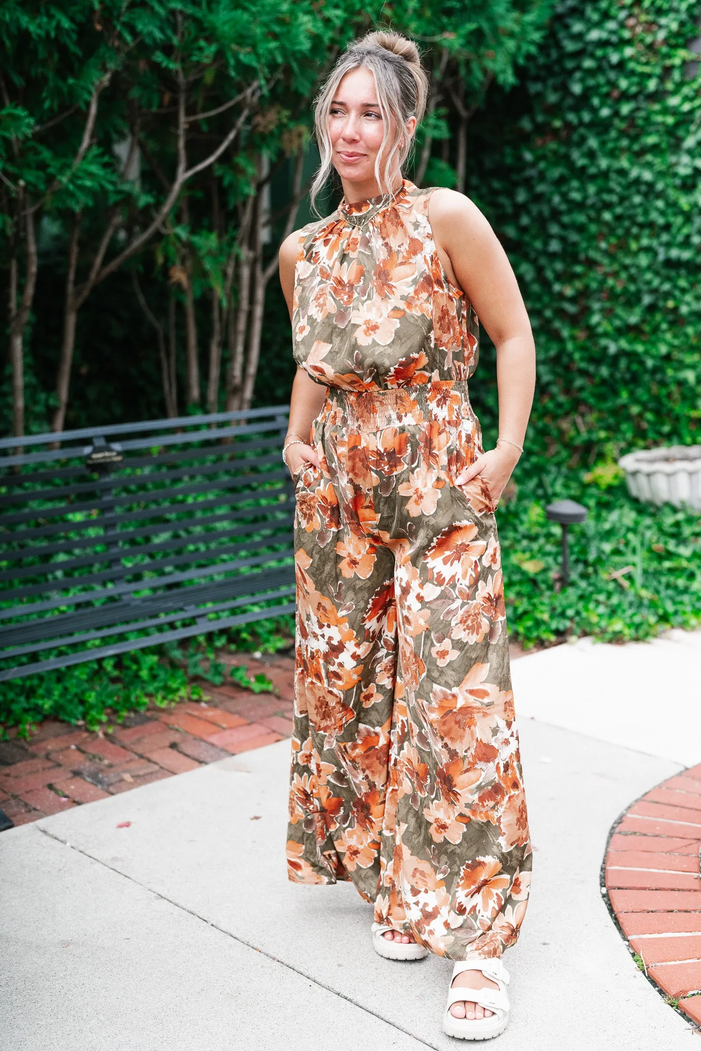Fall Sunrise Mock Neck Jumpsuit