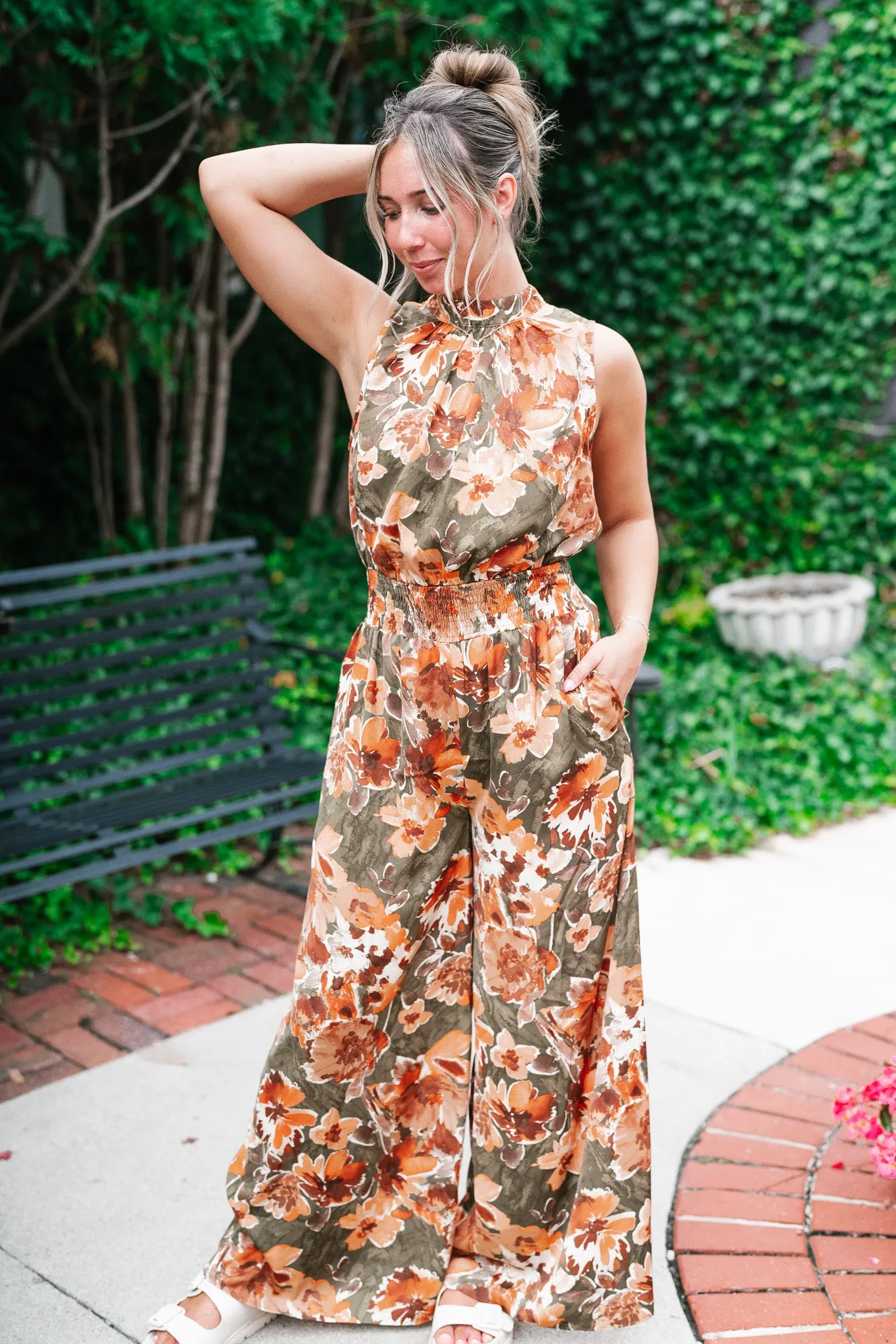 Fall Sunrise Mock Neck Jumpsuit