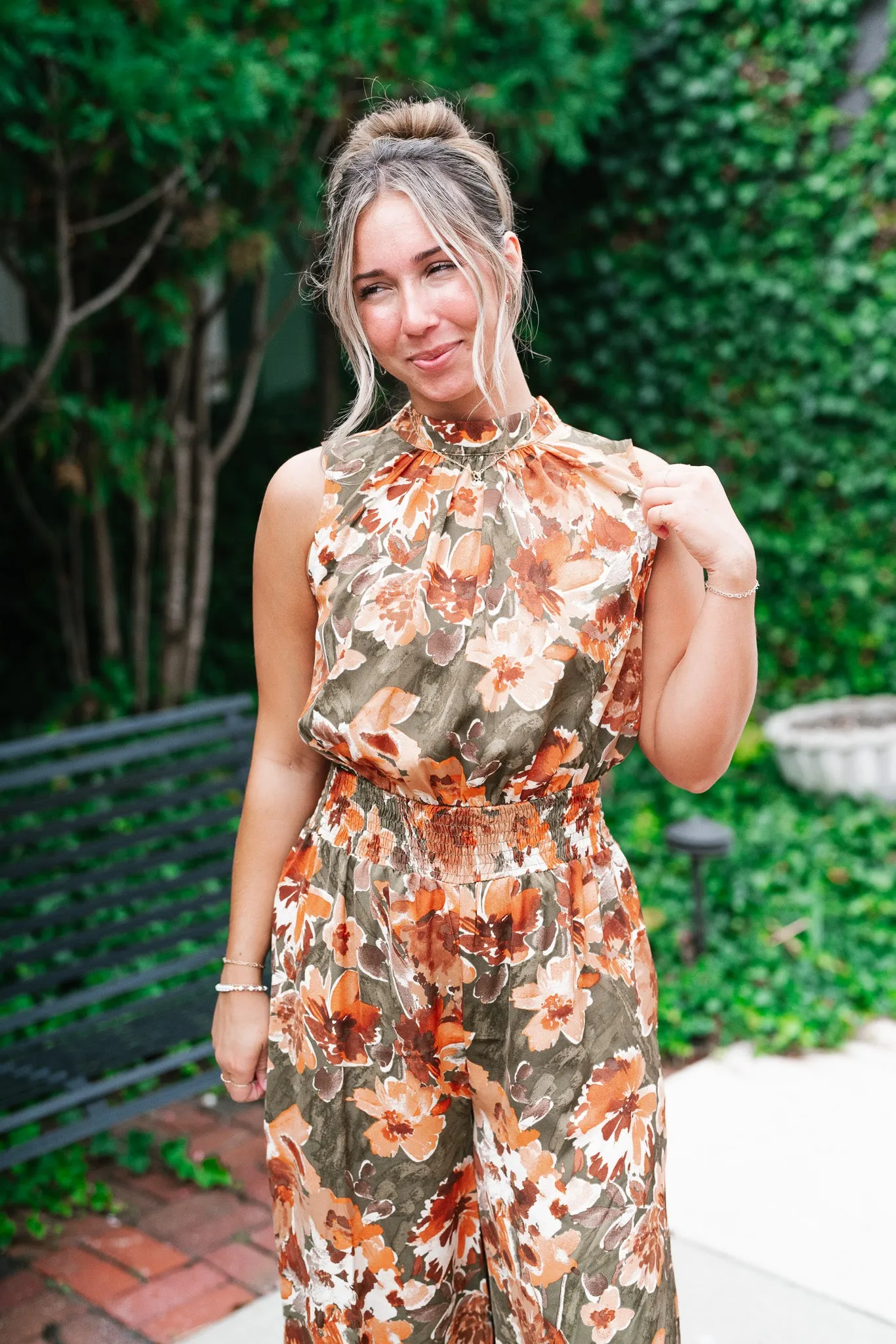 Fall Sunrise Mock Neck Jumpsuit