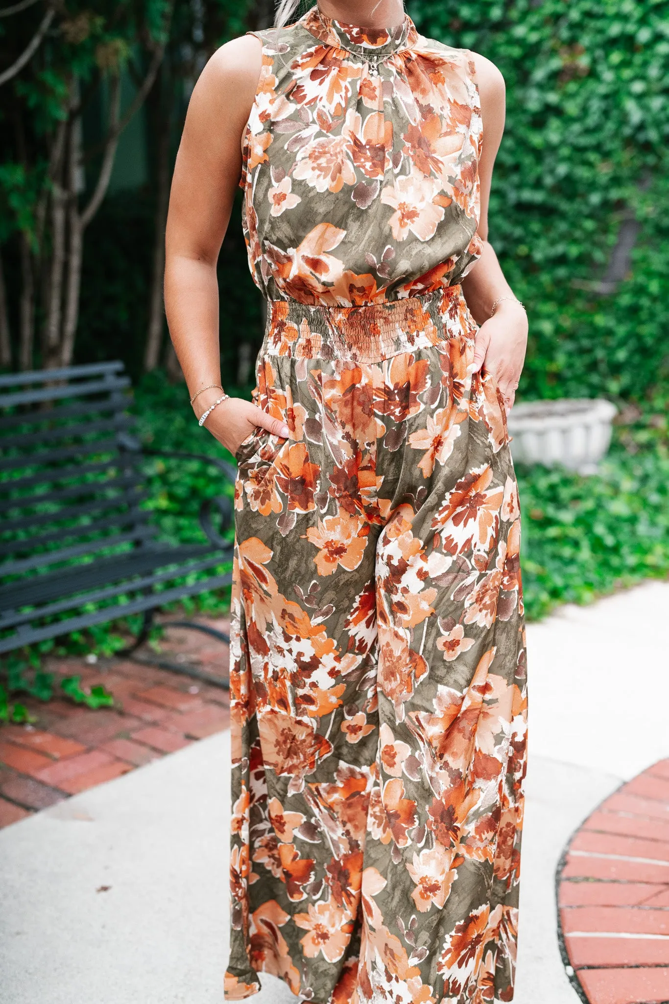 Fall Sunrise Mock Neck Jumpsuit