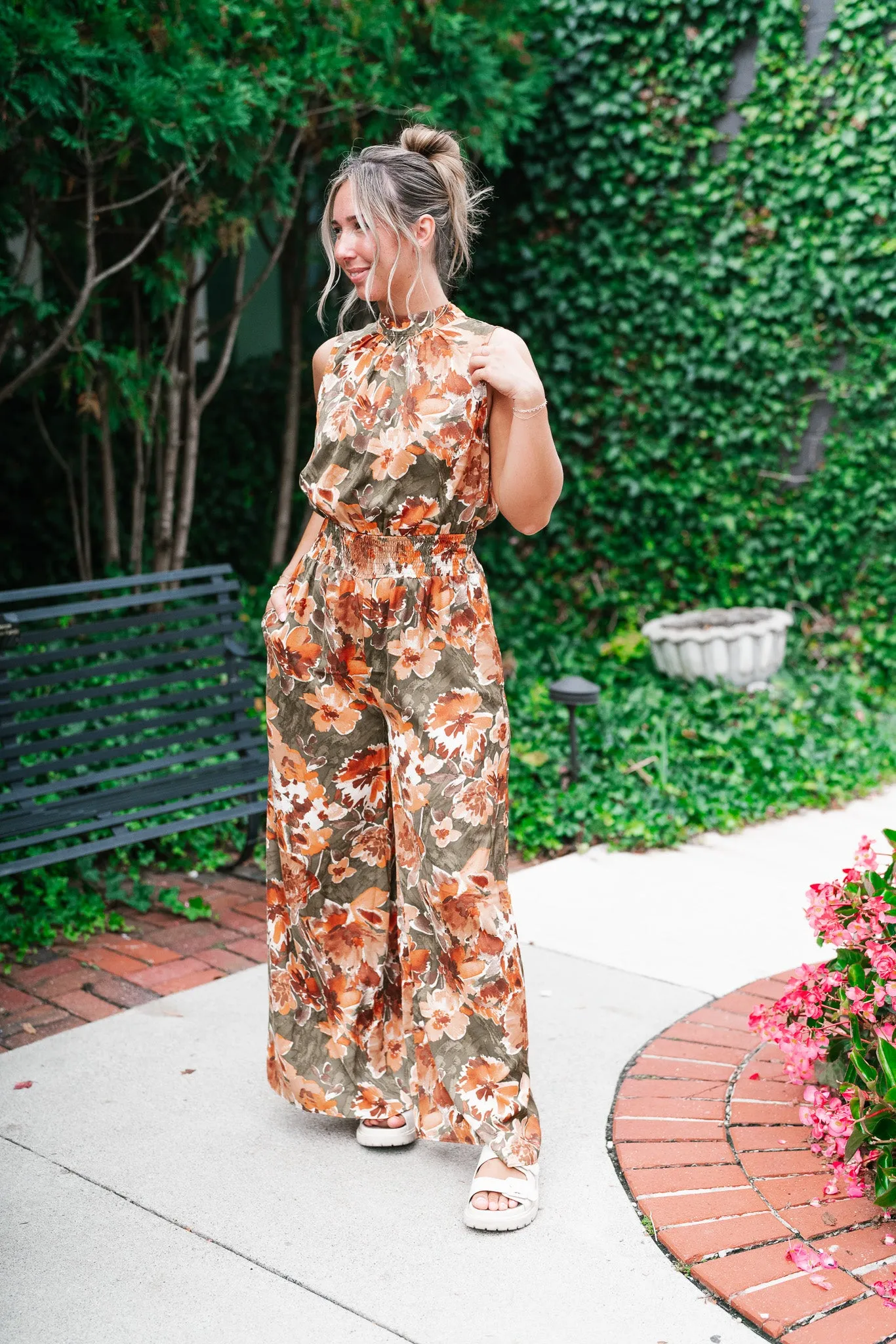Fall Sunrise Mock Neck Jumpsuit