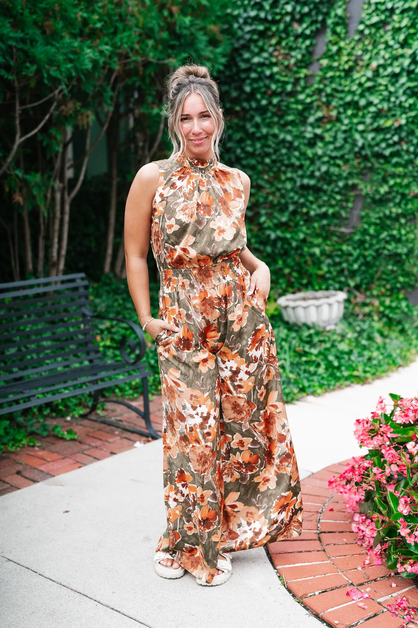 Fall Sunrise Mock Neck Jumpsuit