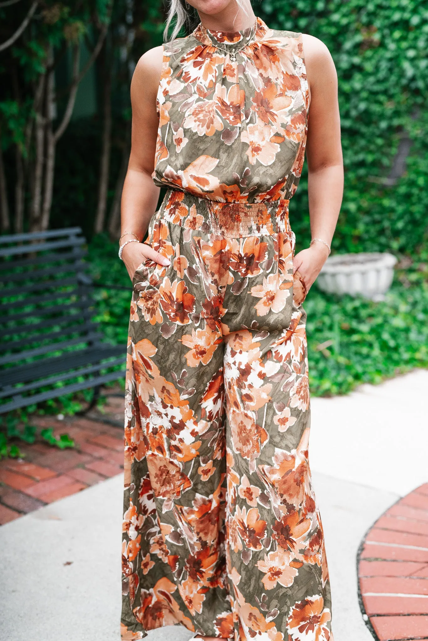 Fall Sunrise Mock Neck Jumpsuit