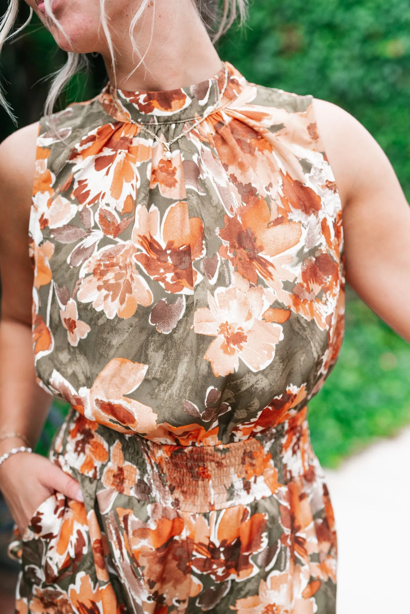 Fall Sunrise Mock Neck Jumpsuit