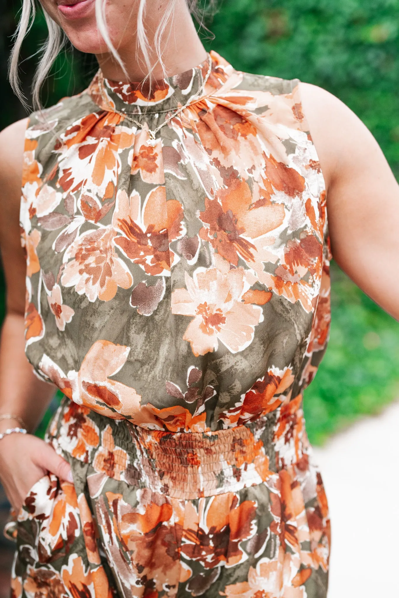 Fall Sunrise Mock Neck Jumpsuit
