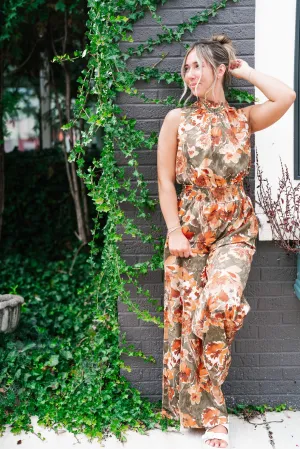 Fall Sunrise Mock Neck Jumpsuit