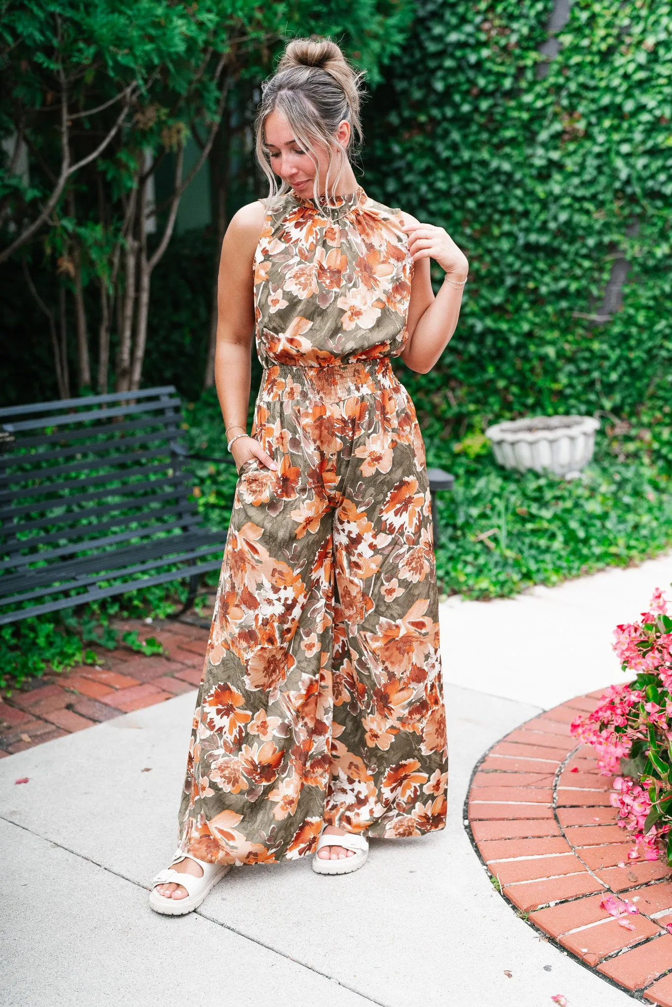 Fall Sunrise Mock Neck Jumpsuit