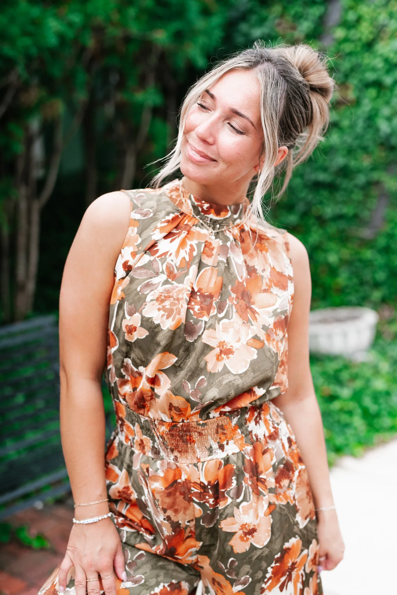 Fall Sunrise Mock Neck Jumpsuit