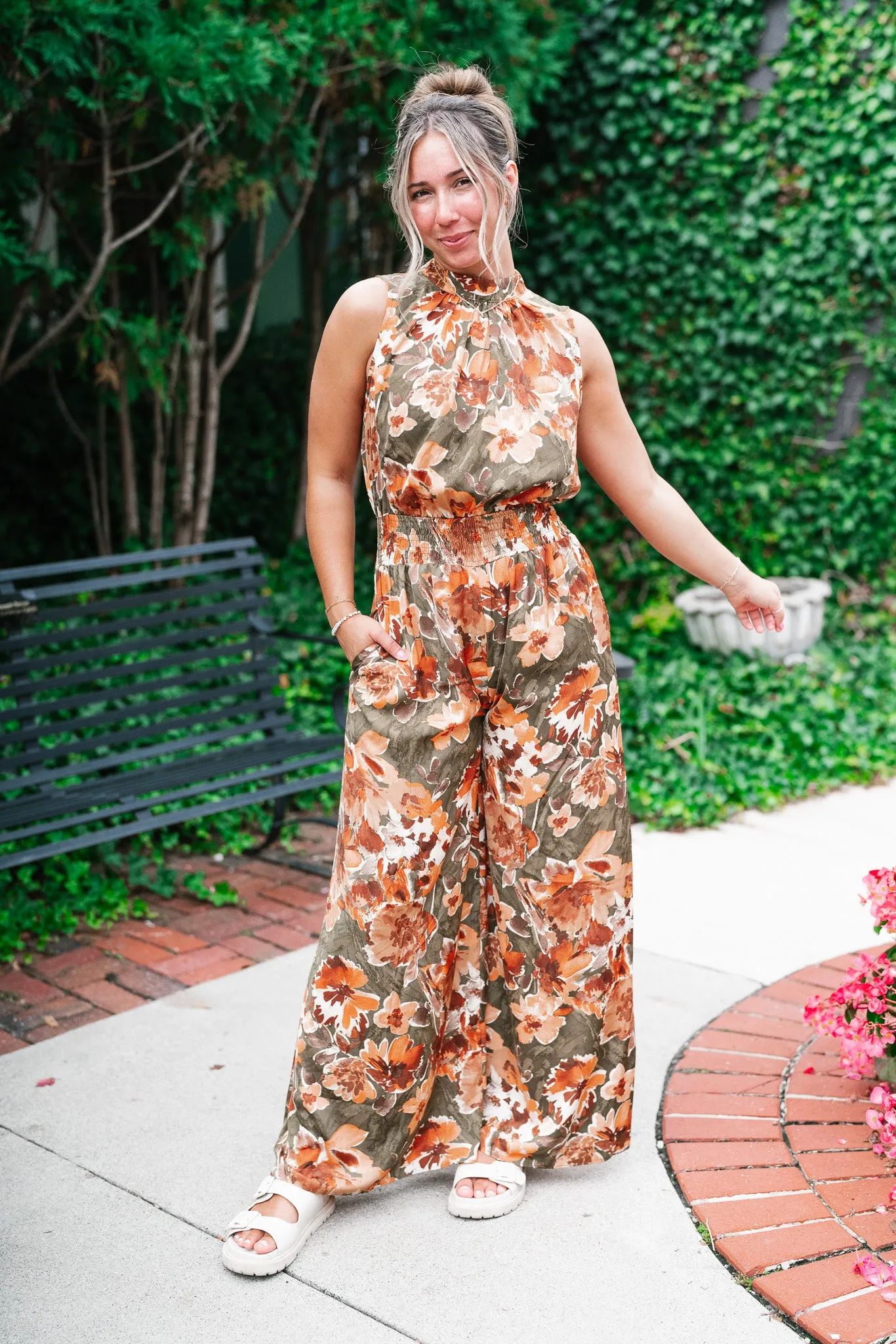 Fall Sunrise Mock Neck Jumpsuit