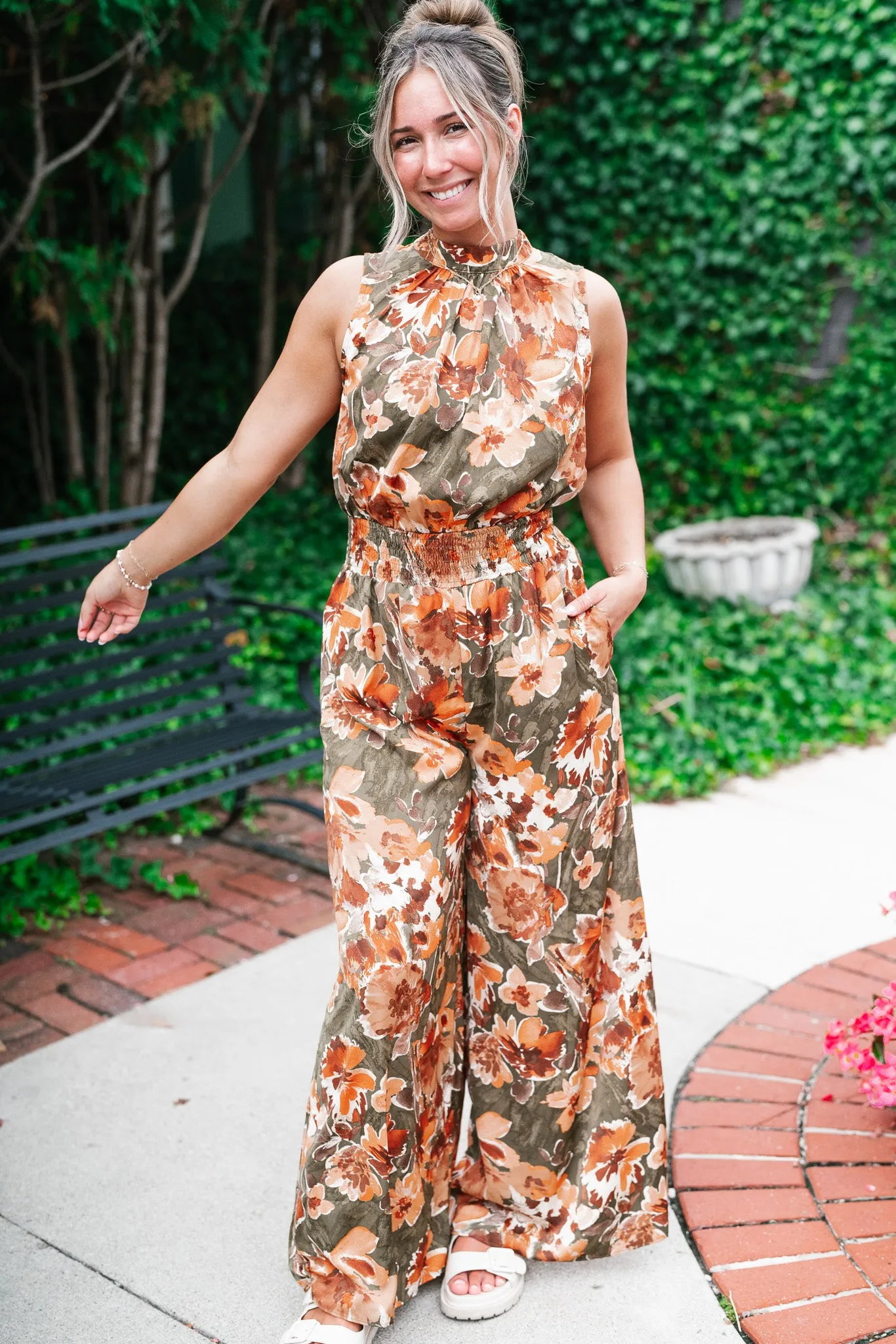 Fall Sunrise Mock Neck Jumpsuit