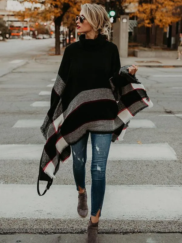 Fashion High-neck Knitting Sweater Cover-Ups Tops
