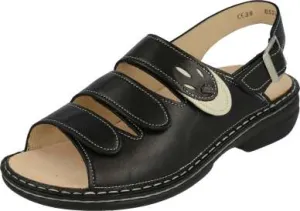 Finn Comfort Women's Saloniki Sandals- Schwarz/ Jasmin