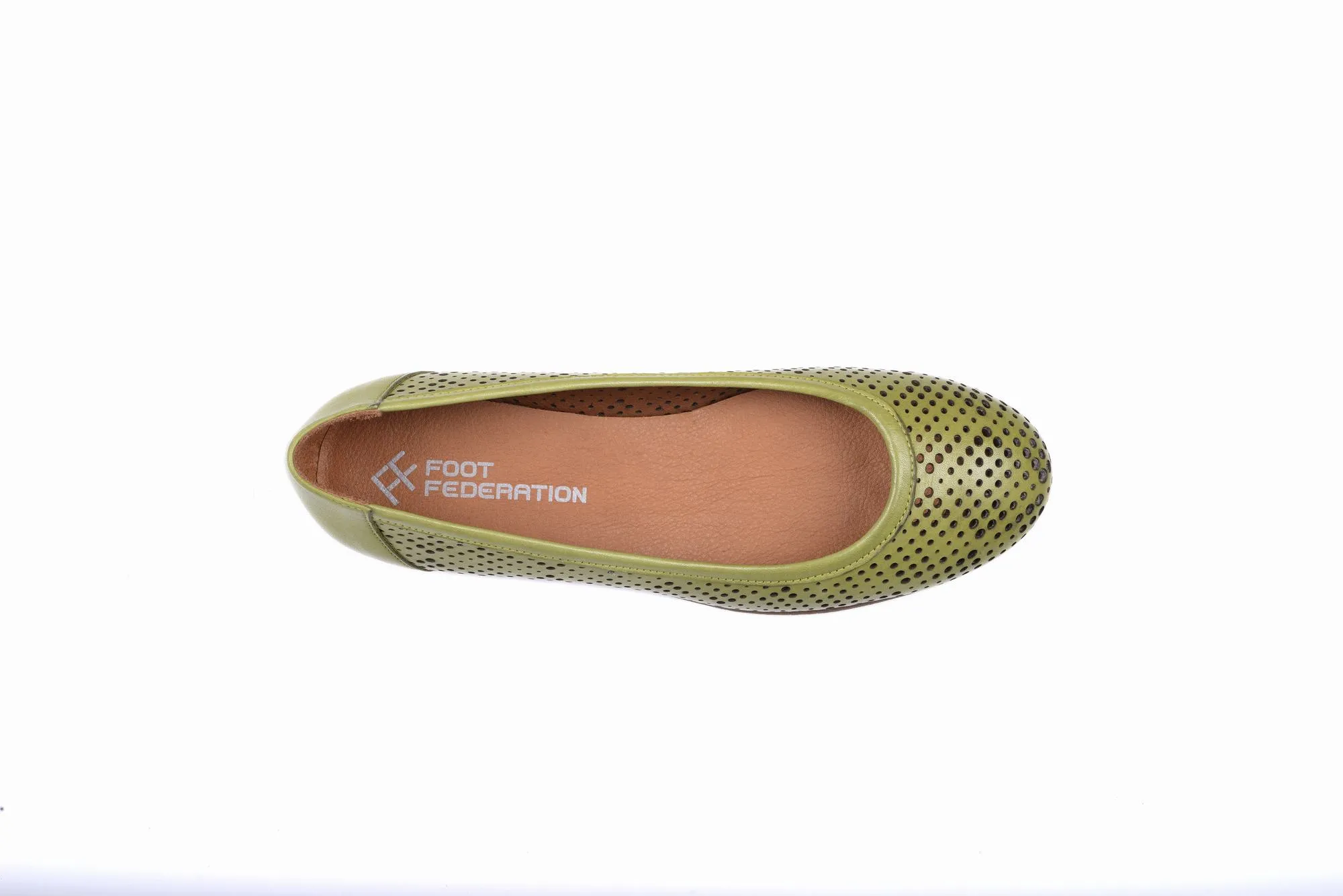 FOOT FEDERATION OPENWORK FLAT WOMEN'S SHOE LIME GREEN