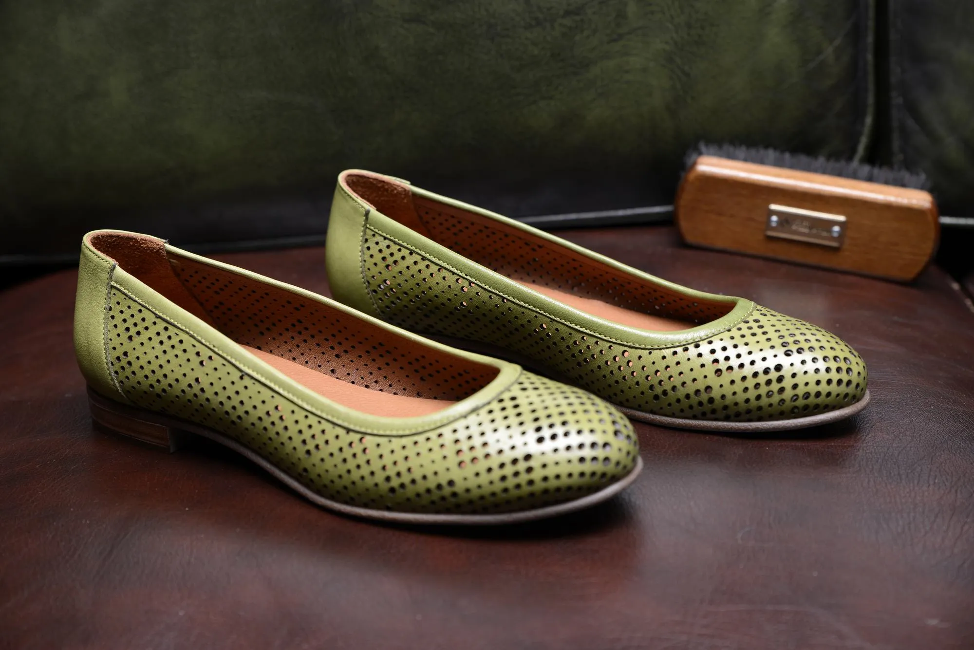 FOOT FEDERATION OPENWORK FLAT WOMEN'S SHOE LIME GREEN