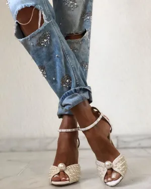 GLAMOROUS PEARLS HEELS