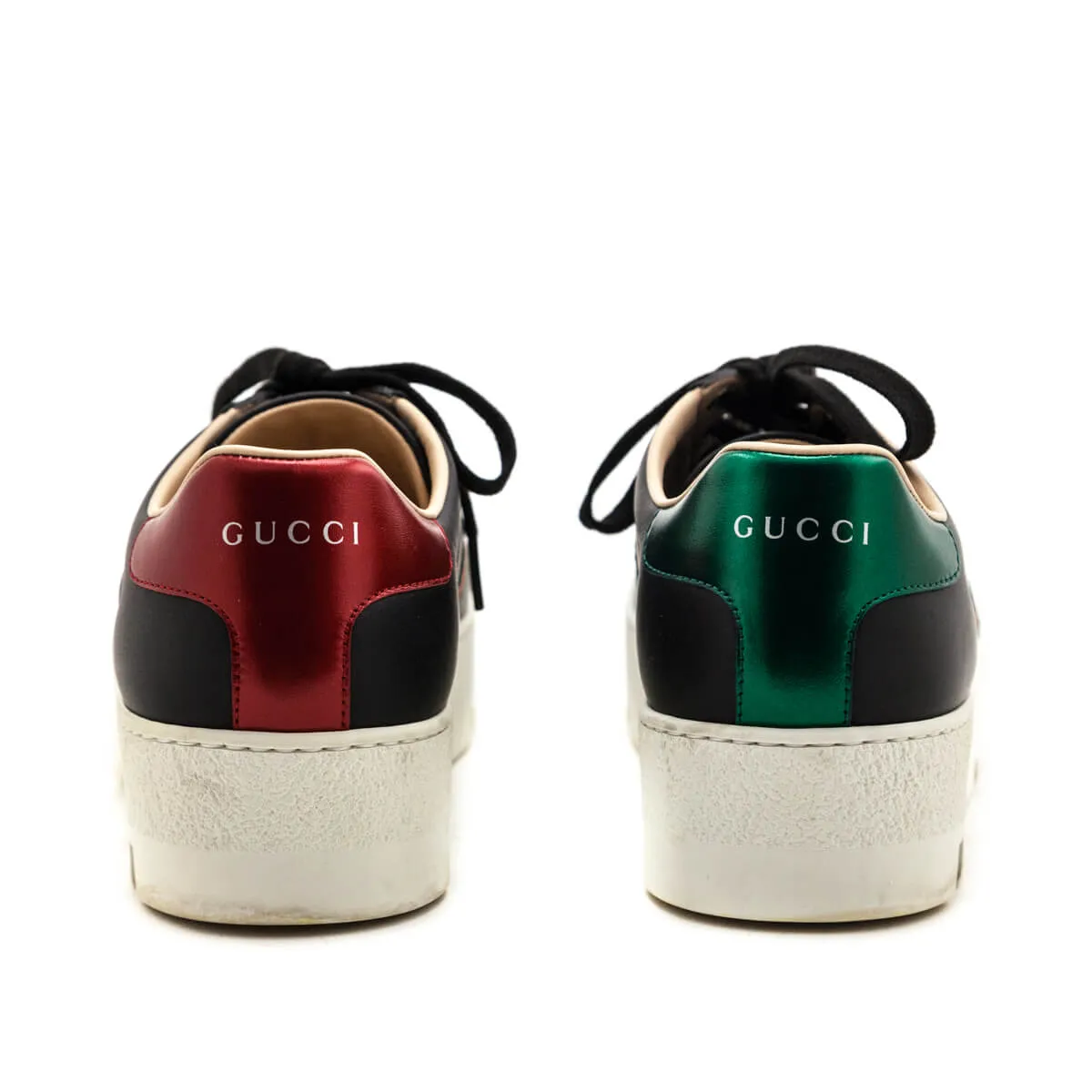 Gucci Black Web New Ace Platform Sneakers Size US 10 | IT 40