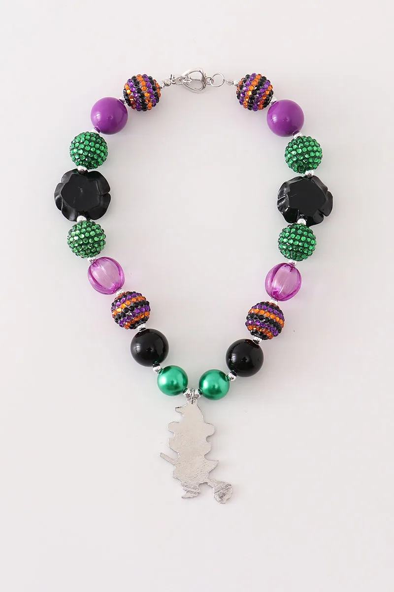 Halloween Witch Bubble Chunky Necklace