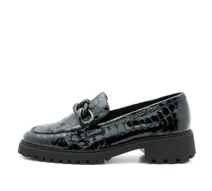Kiana Women's Chunky Sole Chain Loafer - Black 10