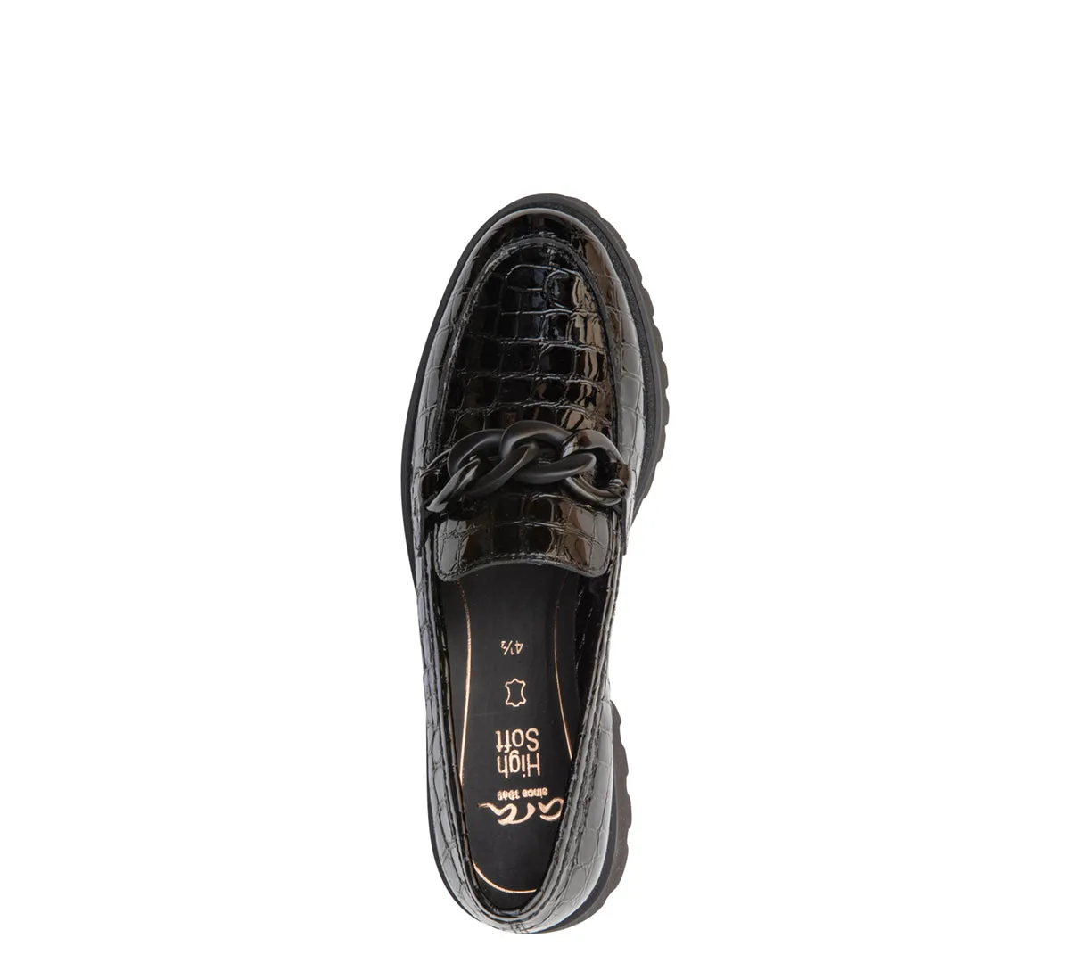 Kiana Women's Chunky Sole Chain Loafer - Black 10