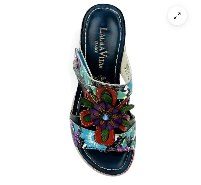 Laura Vita"Bonito 29"Wedge Sandals in Blue