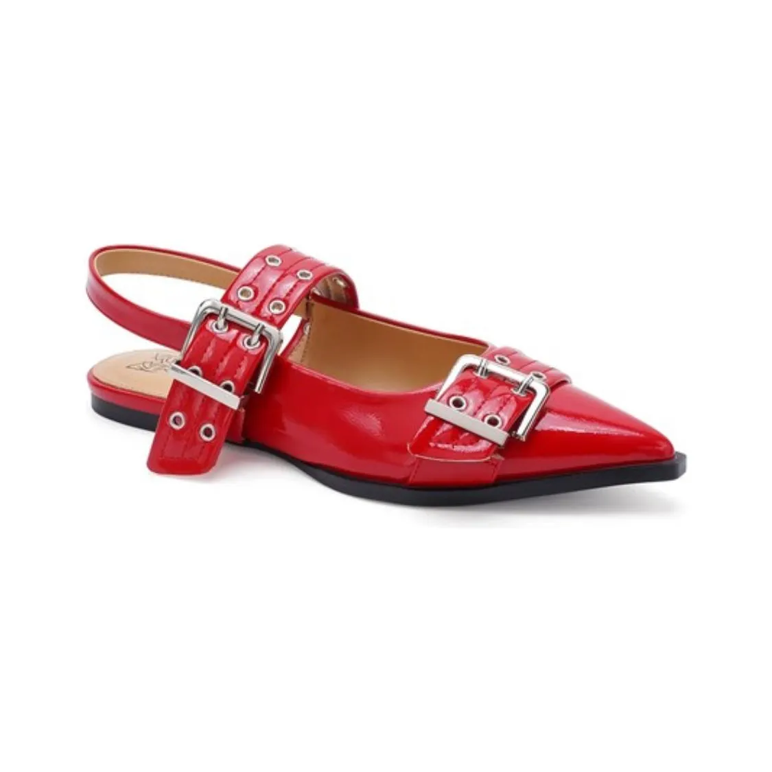 Lila Buckle Sling Back Flats