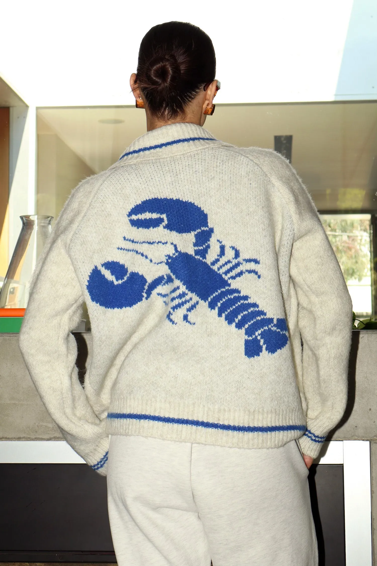 Lobster Chunky Knit Cardigan