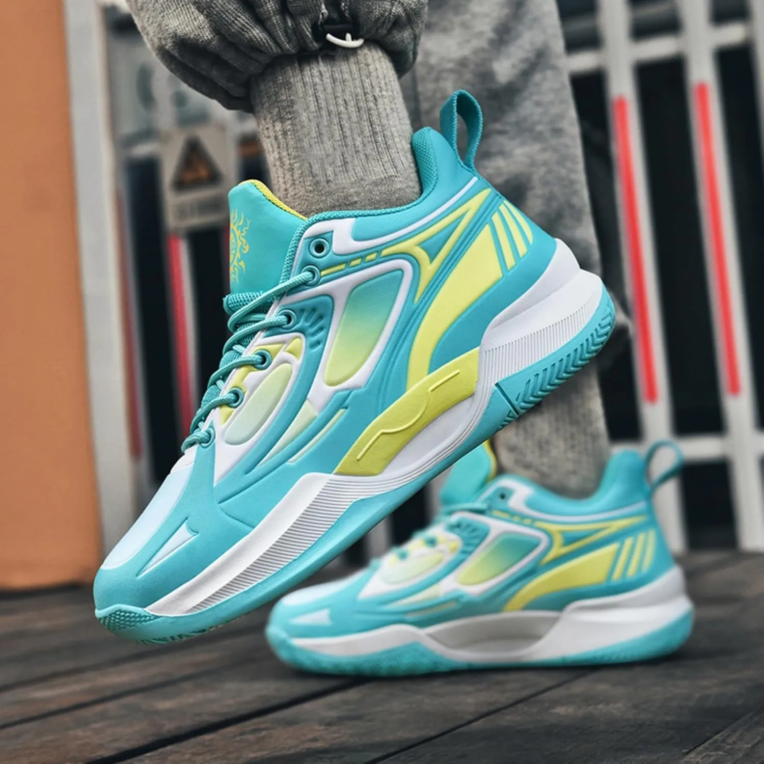 Mens Breathable Lace Up High-Top Basketball Shoes Fashion Comfortable Non-Slip Sneakers for Running Walking Workout Training